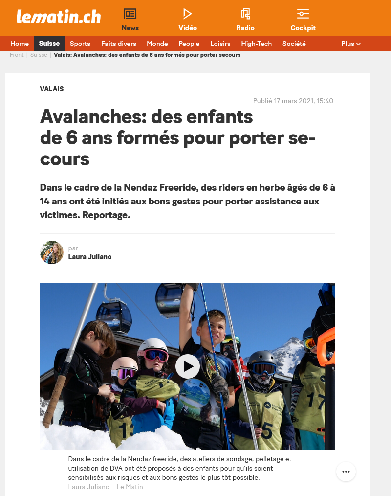 Avalanches: des enfants de 6 ans forms pour porter secours