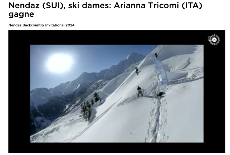 Nendaz (SUI), ski dames: Arianna Tricomi (ITA) gagne