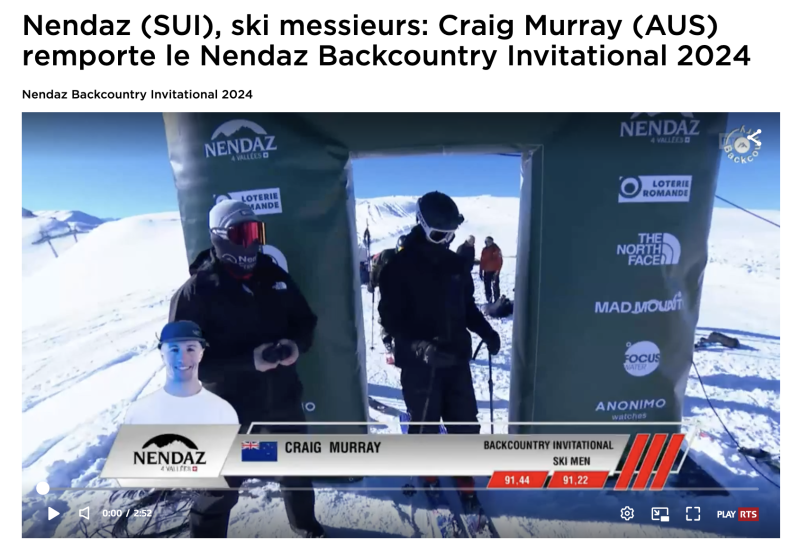 Nendaz (SUI), ski messieurs: Craig Murray (NZL) remporte le Nendaz Backcountry Invitational 2024