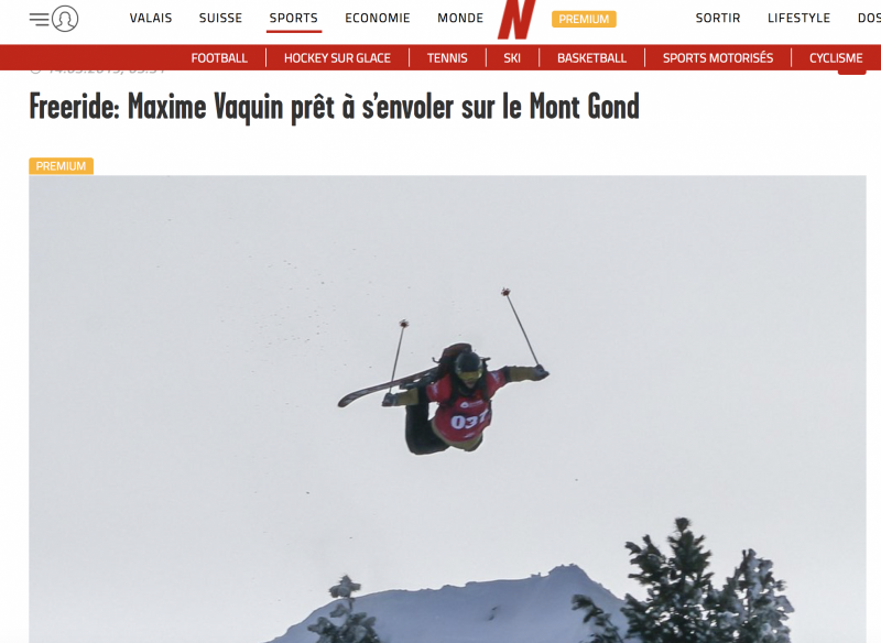 Freeride: Maxime Vaquin prêt à s’envoler sur le Mont Gond