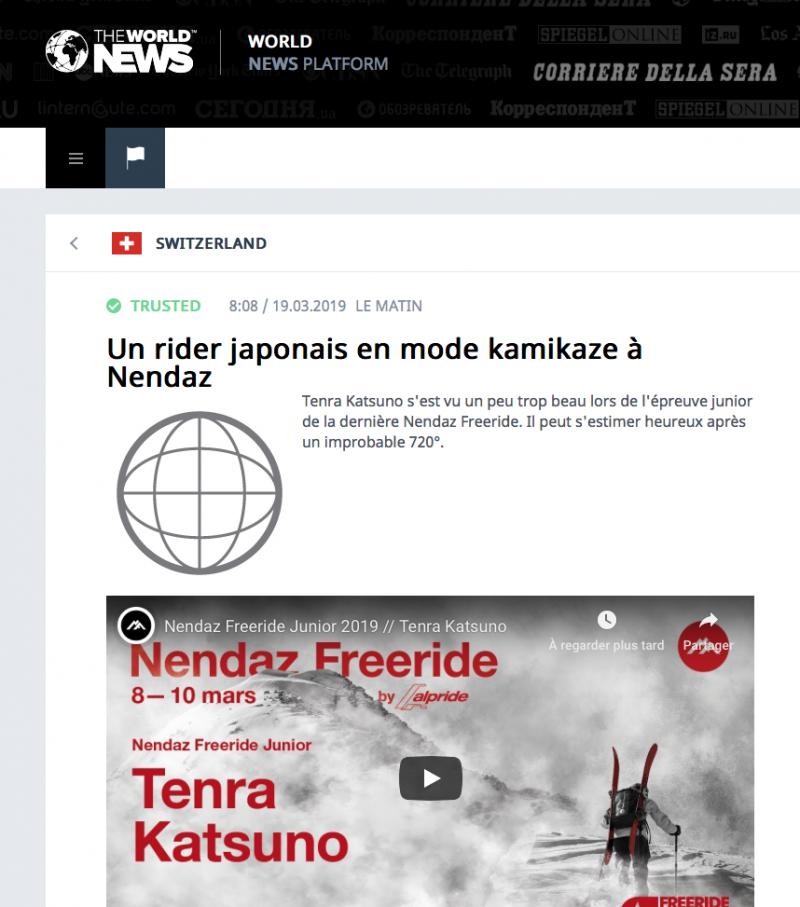 Un rider japonais en mode kamikaze à Nendaz