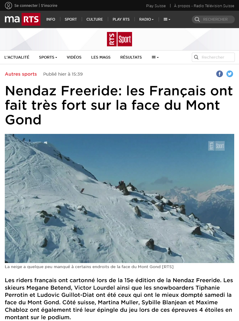 Nendaz Freeride: les Français ont fait très fort sur la face du Mont Gond